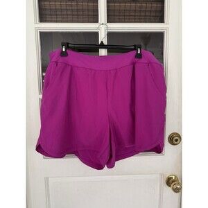 LANDS END Womens Plus Size Magenta Swim Shorts 24W Pull On Lined Active New